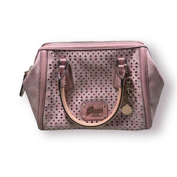 Guess Pink Bohochic Handbag w Charm and Carrying Case - Picture 8 of 9